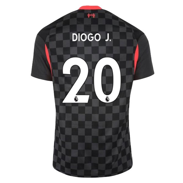 Trikot Liverpool NO.20 Diogo Jota Ausweich 2020-21 Schwarz Fussballtrikots Günstig